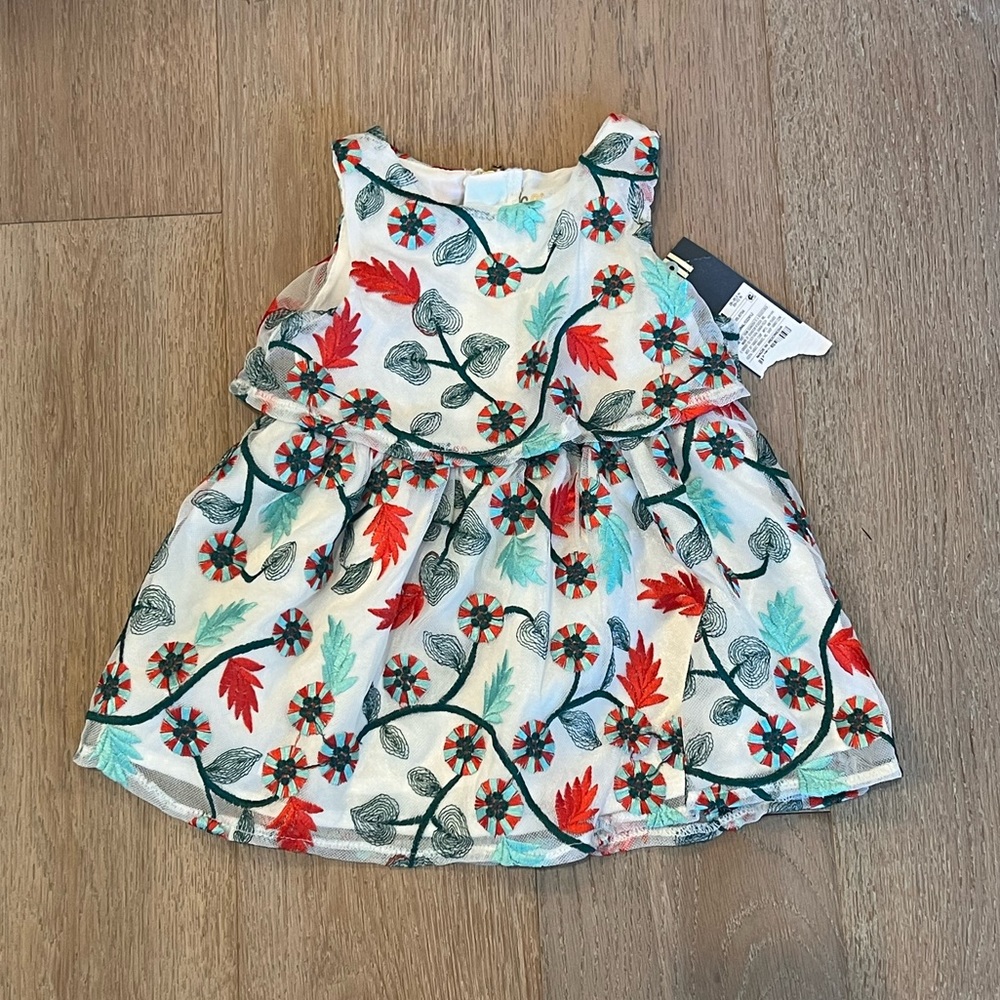 NWT Genuine Kids by OshKosh B’Gosh Embroidered Christmas Holiday Dress 12 m